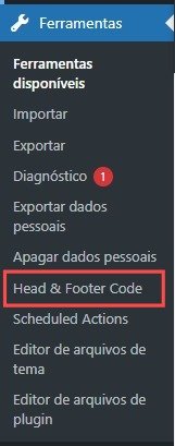 Banner promocional do plugin "Header Footer Code Manager" desenvolvido pela equipe DraftPress, exibido em português. À esquerda, há um ícone estilizado em rosa e branco que representa a estrutura de uma página web. Ao centro, o texto descreve a funcionalidade do plugin, destacando que ele permite adicionar facilmente trechos de código de rastreamento, pixels de conversão ou outros scripts exigidos por serviços de terceiros para fins de análise, marketing ou chat. Abaixo do texto, aparece o crédito "Por DraftPress Team". À direita, há um botão azul com o texto "Instalar agora", acompanhado de uma seta apontando para ele, indicando a ação recomendada. Abaixo do botão, há um link com o texto "Mais detalhes", oferecendo acesso a informações adicionais sobre o plugin.